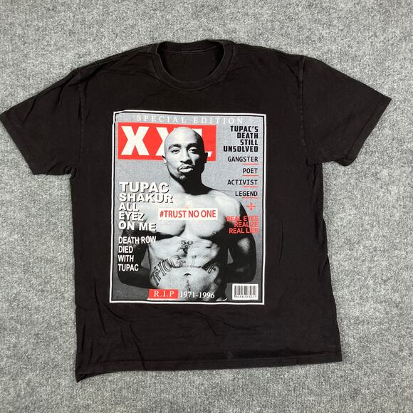 Tupac Shakur T-Shirt Mens M Black Rap Tee Makaveli XXL Magazine Graphic Hip Hop - Picture 2 of 6